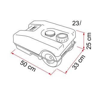 2 - Fiamma Roll Tank 23W 23 Litros Água Cinza para Caravana Campista